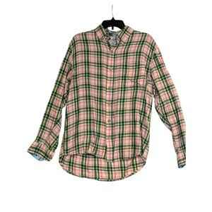 Vintage 1946 Mens Plaid Button-Up Shirt M Pink Green